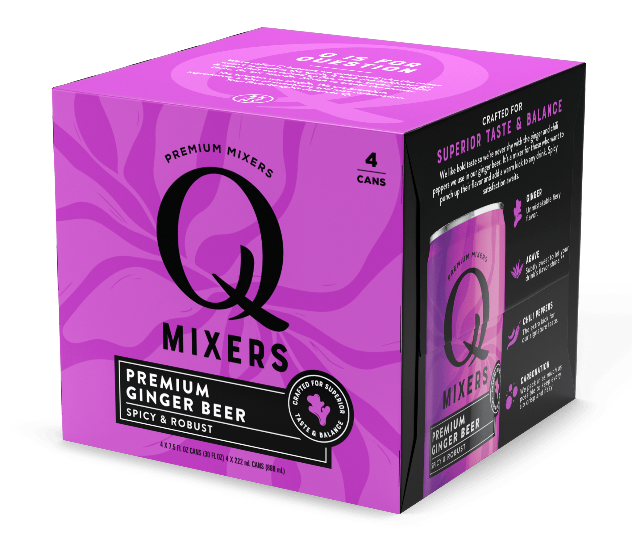 Q Mixers Premium Ginger Beer: Real Ingredients & Less Sweet , 6.7 Fl oz  each, 24 Bottles