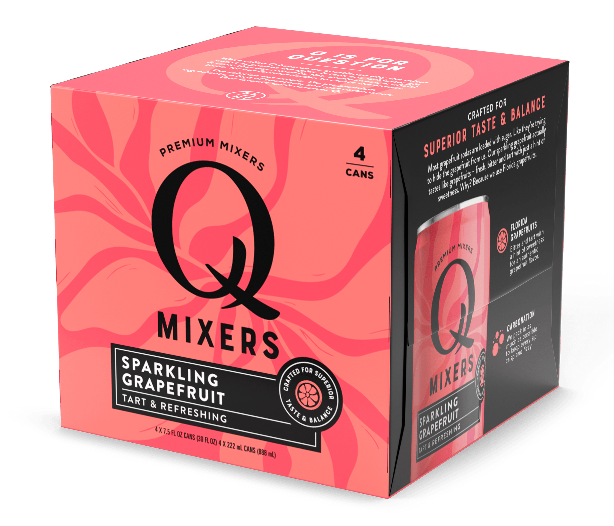 Q Mixers Sparkling Grapefruit, Premium Cocktail Mixer with Real Ingredients, 7.5 fl oz (Pack of 24)