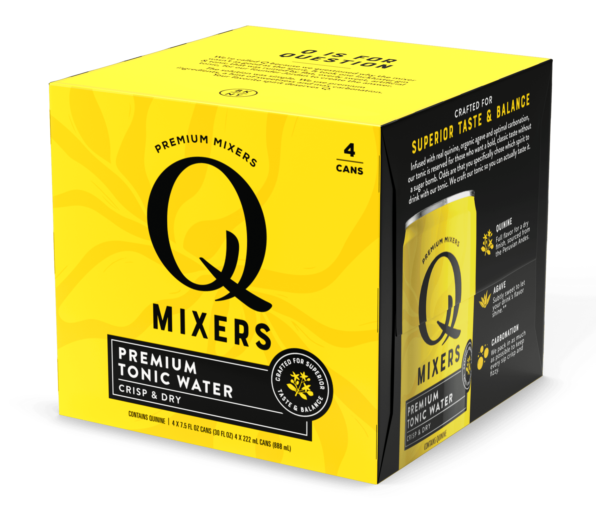 Q Mixers Tonic Water, 7.5 fl oz (Pack of 24), Premium Cocktail Mixer Made with Real Ingredients, Size: 4/7.5 FZ